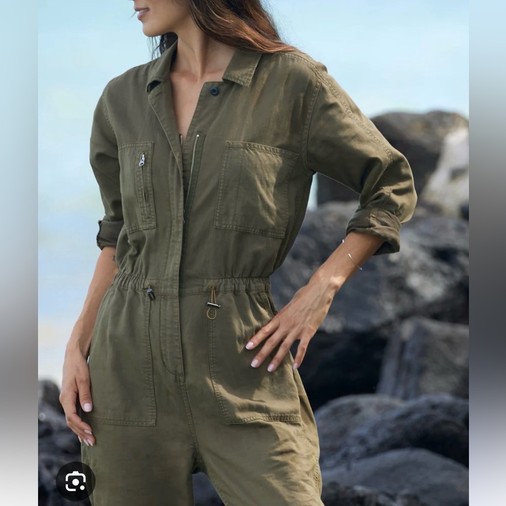 Outerknown Station Jumpsuit Cinched olive S